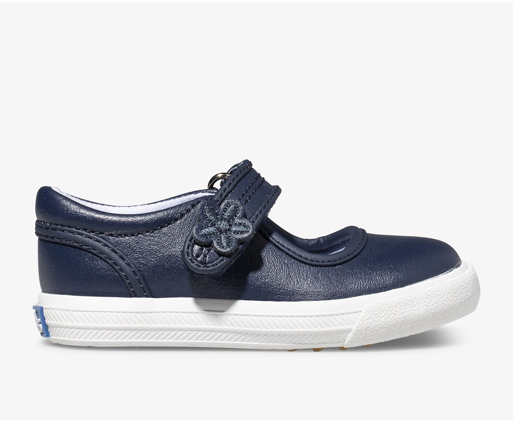 Keds Kids Slip Ons Navy - Ella Mary Jane - 642OHPVST